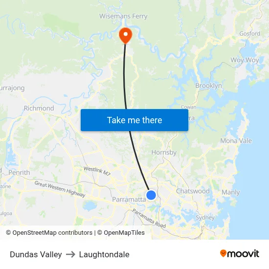 Dundas Valley to Laughtondale map
