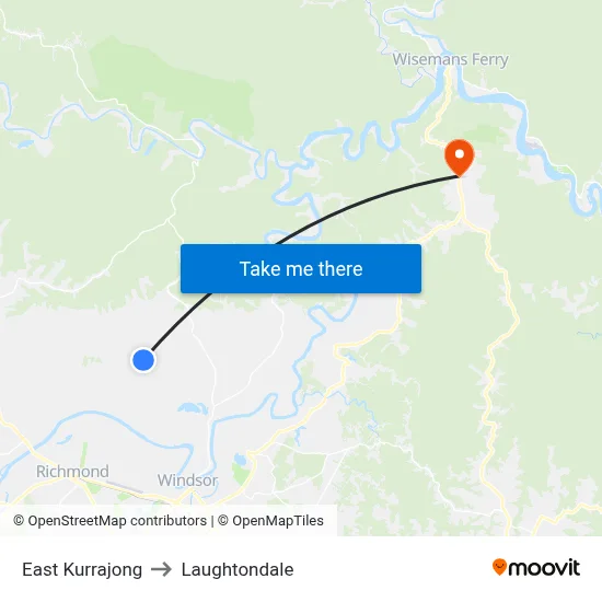 East Kurrajong to Laughtondale map