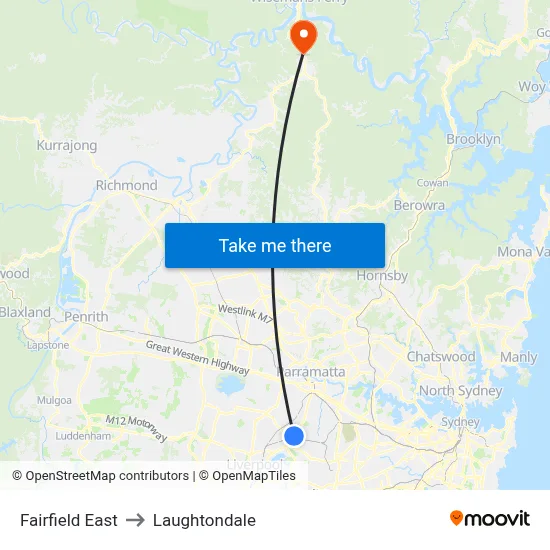 Fairfield East to Laughtondale map
