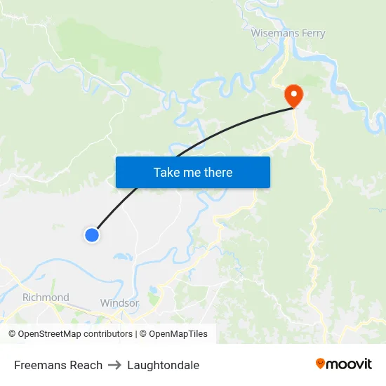 Freemans Reach to Laughtondale map