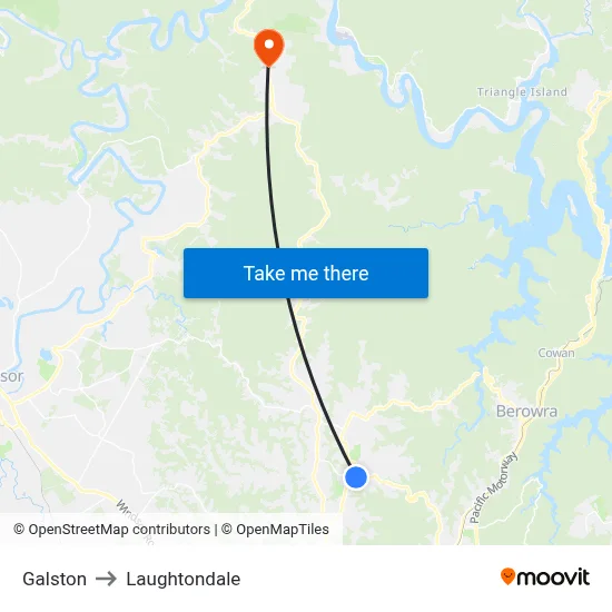 Galston to Laughtondale map
