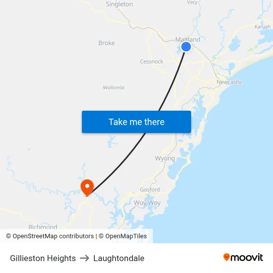 Gillieston Heights to Laughtondale map