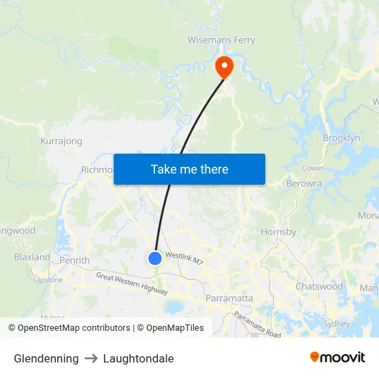 Glendenning to Laughtondale map