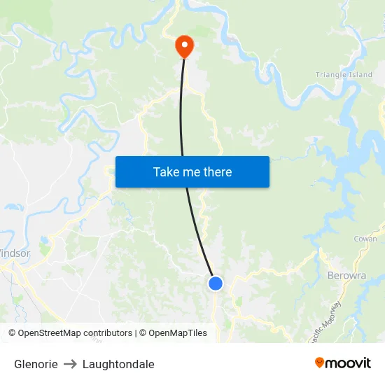 Glenorie to Laughtondale map