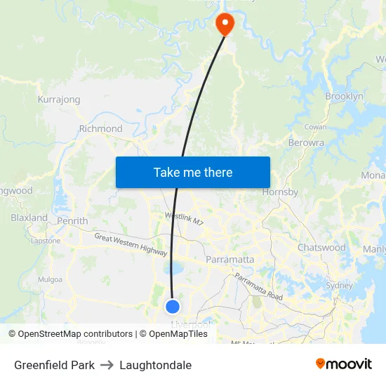 Greenfield Park to Laughtondale map