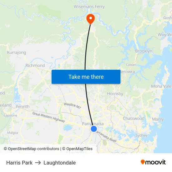 Harris Park to Laughtondale map