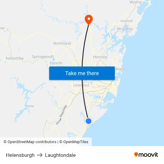 Helensburgh to Laughtondale map