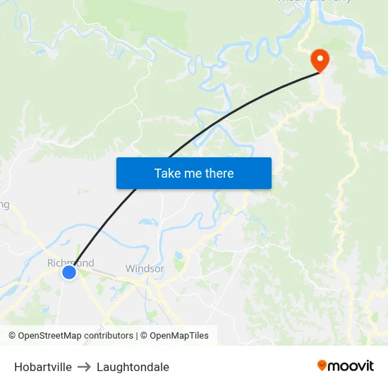 Hobartville to Laughtondale map