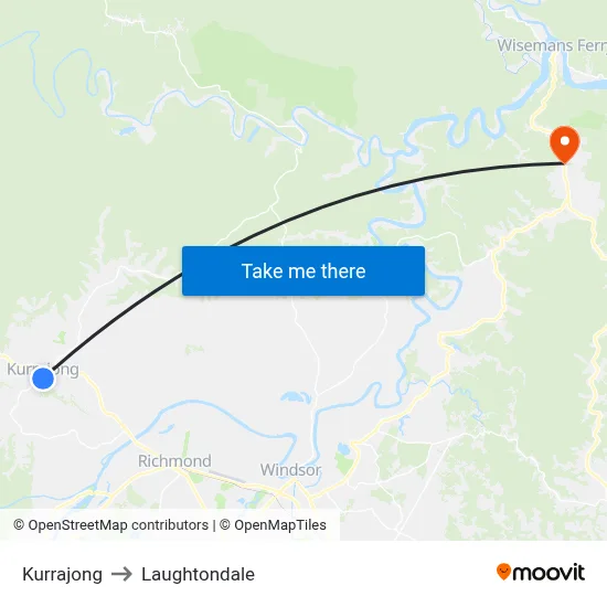 Kurrajong to Laughtondale map