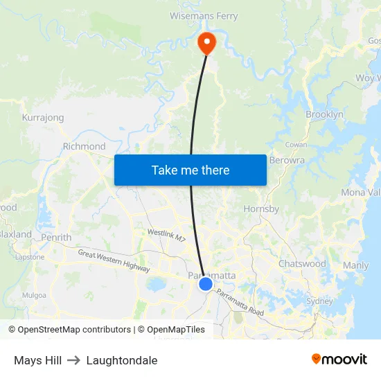 Mays Hill to Laughtondale map