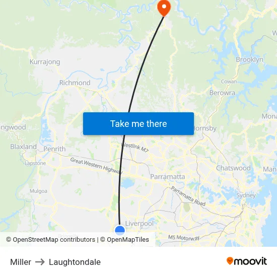 Miller to Laughtondale map