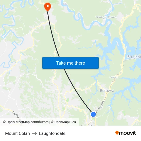 Mount Colah to Laughtondale map