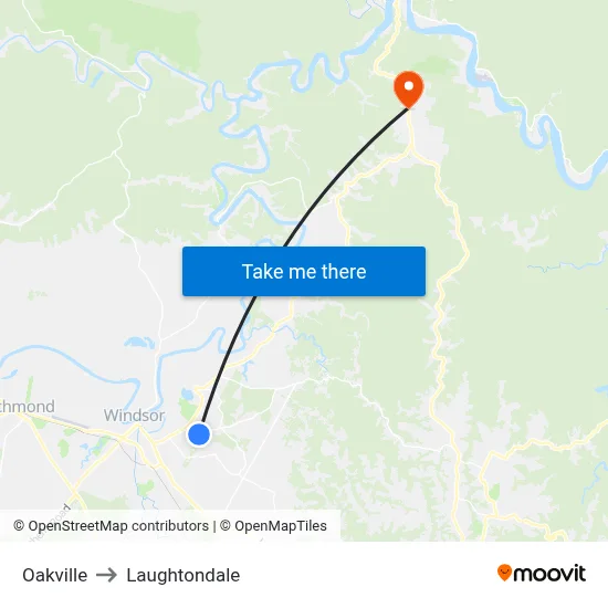 Oakville to Laughtondale map