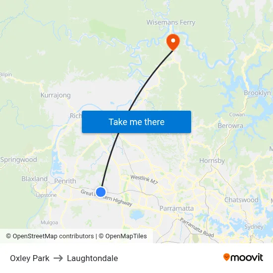Oxley Park to Laughtondale map