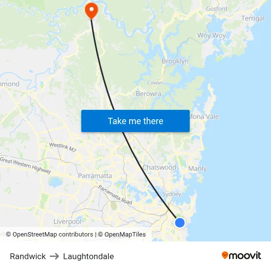 Randwick to Laughtondale map