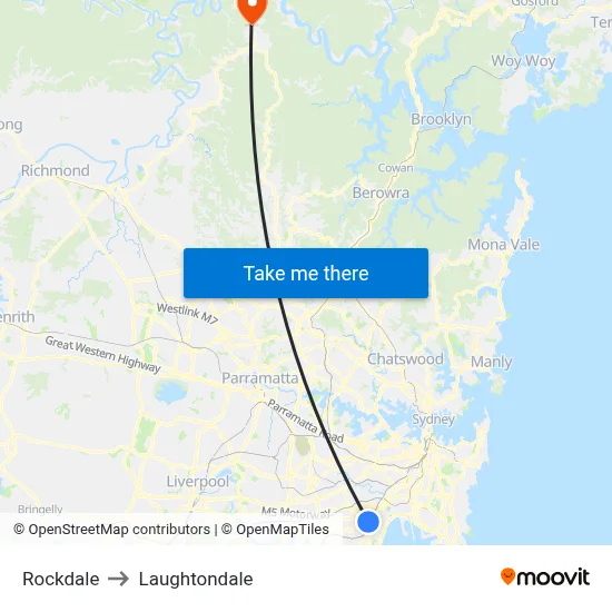 Rockdale to Laughtondale map