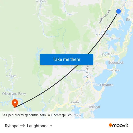 Ryhope to Laughtondale map