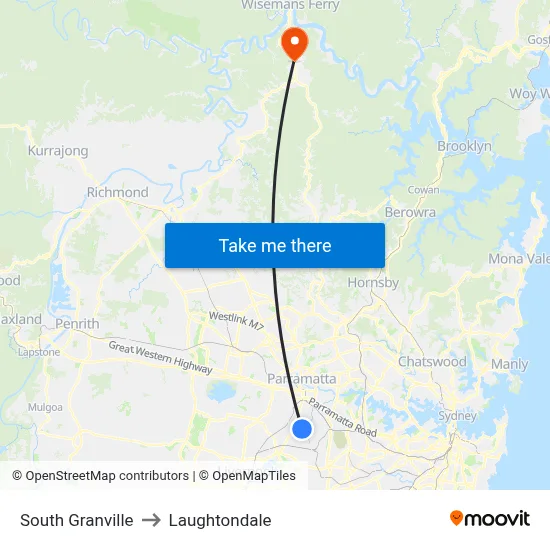 South Granville to Laughtondale map