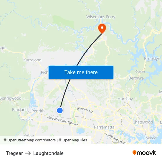 Tregear to Laughtondale map