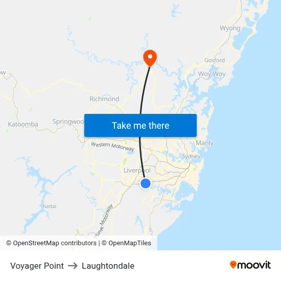 Voyager Point to Laughtondale map