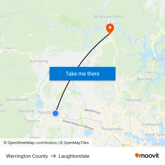 Werrington County to Laughtondale map