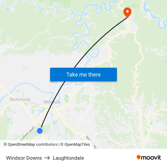Windsor Downs to Laughtondale map
