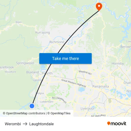 Werombi to Laughtondale map