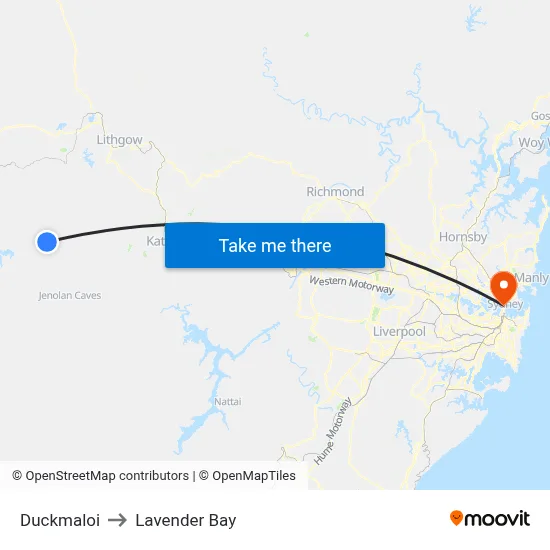 Duckmaloi to Lavender Bay map