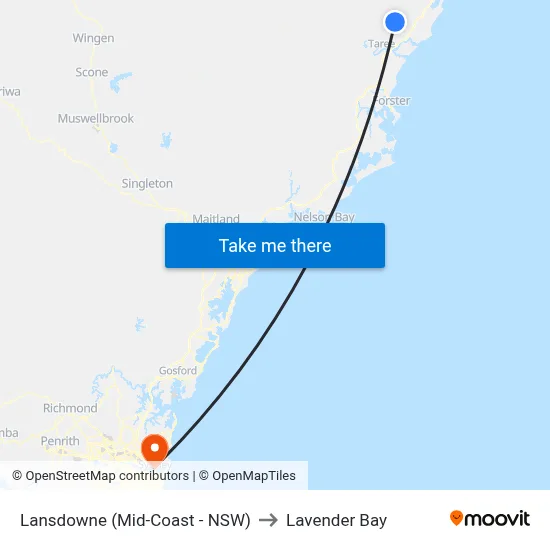 Lansdowne (Mid-Coast - NSW) to Lavender Bay map