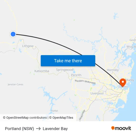 Portland (NSW) to Lavender Bay map