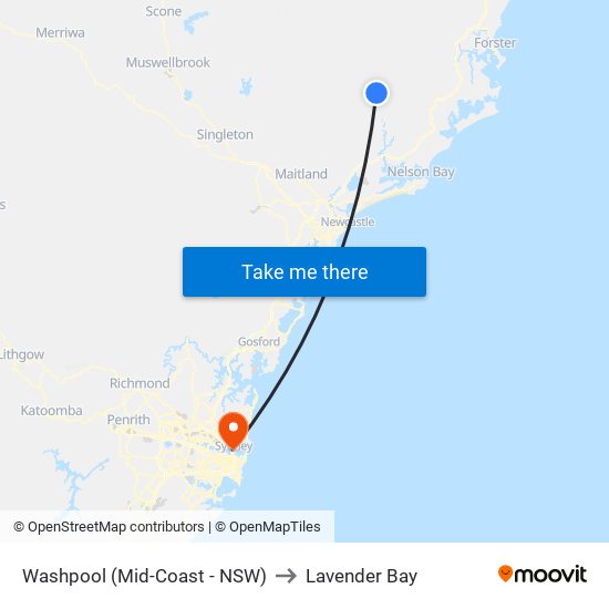 Washpool (Mid-Coast - NSW) to Lavender Bay map