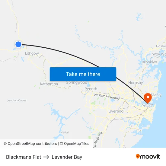 Blackmans Flat to Lavender Bay map