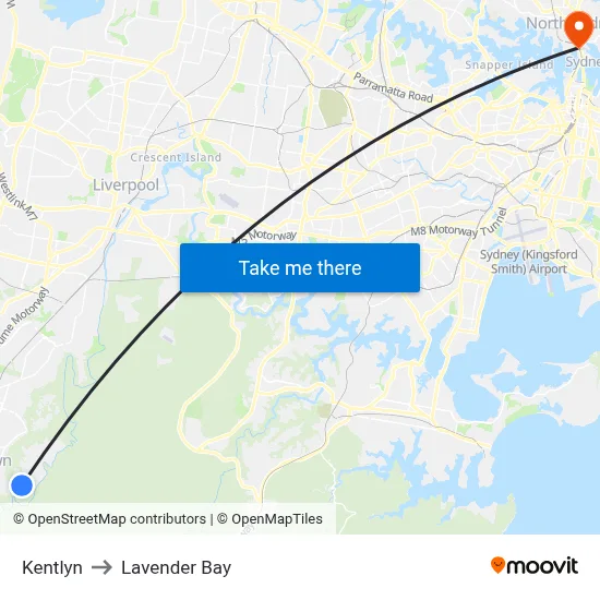 Kentlyn to Lavender Bay map