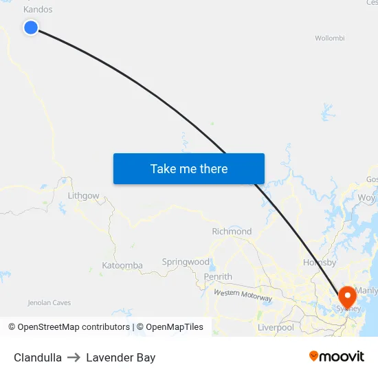 Clandulla to Lavender Bay map