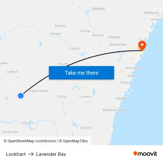 Lockhart to Lavender Bay map