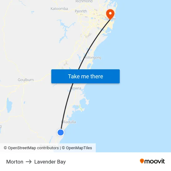Morton to Lavender Bay map