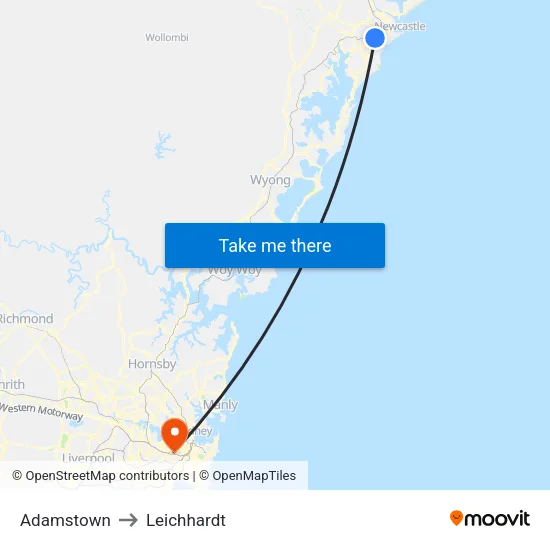 Adamstown to Leichhardt map