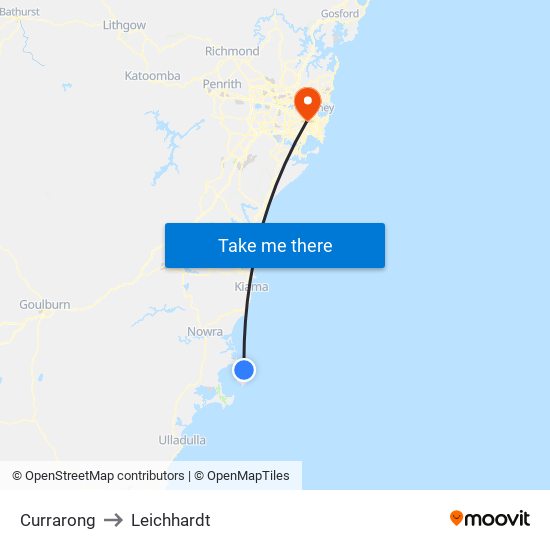 Currarong to Leichhardt map