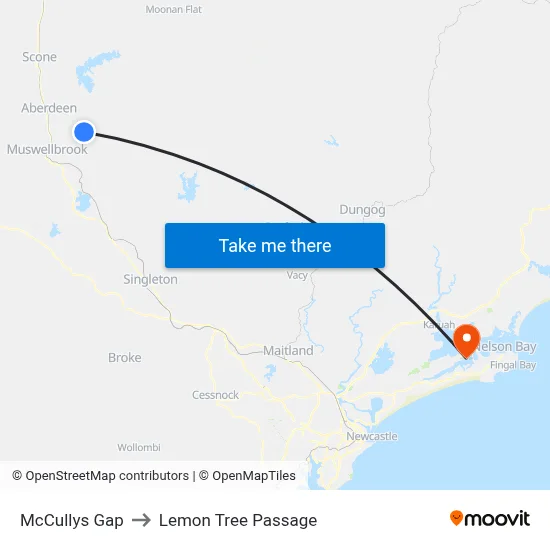 McCullys Gap to Lemon Tree Passage map