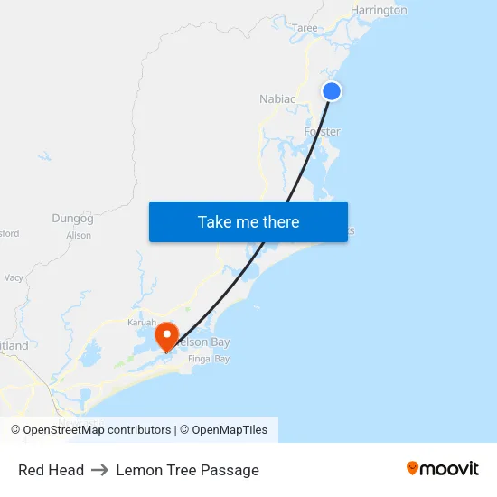 Red Head to Lemon Tree Passage map
