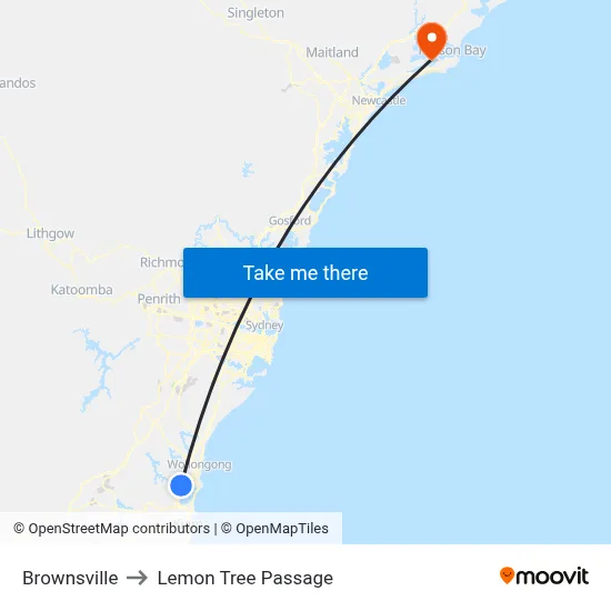 Brownsville to Lemon Tree Passage map