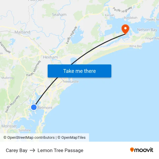 Carey Bay to Lemon Tree Passage map