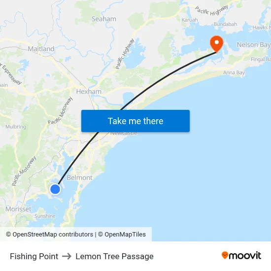 Fishing Point to Lemon Tree Passage map