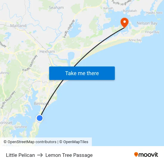 Little Pelican to Lemon Tree Passage map