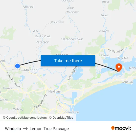 Windella to Lemon Tree Passage map