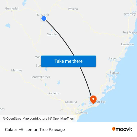 Calala to Lemon Tree Passage map