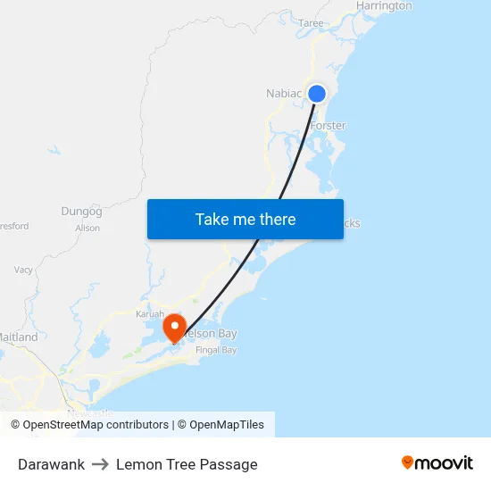 Darawank to Lemon Tree Passage map