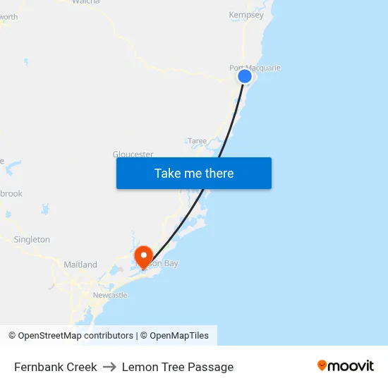Fernbank Creek to Lemon Tree Passage map