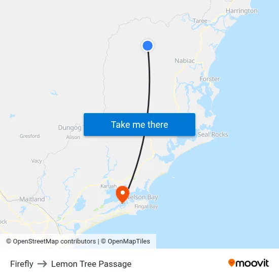 Firefly to Lemon Tree Passage map