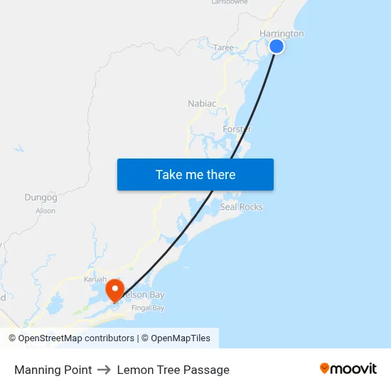 Manning Point to Lemon Tree Passage map